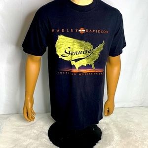 Harley Davidson T-Shirt Men's Iron Block Adams Center NY Black Size Large USA